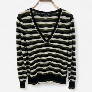 Veronica Beard Merino Wool Green and Black Sweater